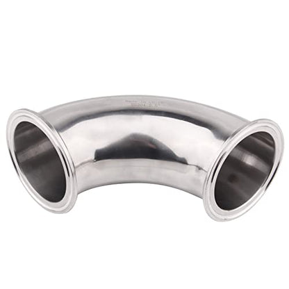 DERNORD Sanitary Ferrule Elbow 90 Degree Pipe Fitting with 2 Pieces Silicone Gasket SS304 Tri Clamp (2-1/2" Tube OD) - size: 2-1/2" Tube OD, style: Pack of 1
