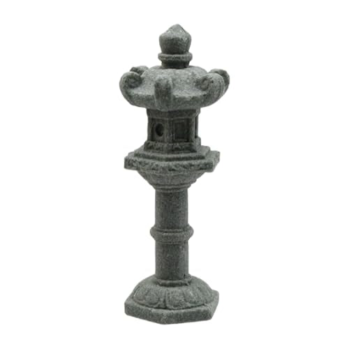 5Pcs 1.77" to 2.6" Miniature Stone Japanese Lantern Pagoda Figurines Asian Decor Fish Tank Aquarium Ornament