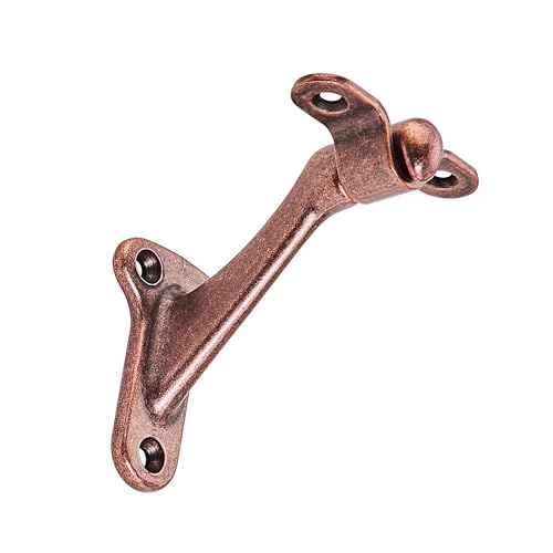 6 Pack 3 Inch Antique Copper Hand Rail Bracket Heavy Duty Hardware for Stairways, Home or Office Vintage Stair Support Handrail Brackets - style: Antique Copper