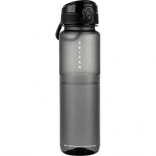 32oz Clear Tritan Water Bottle with Chug Lid - color: Black