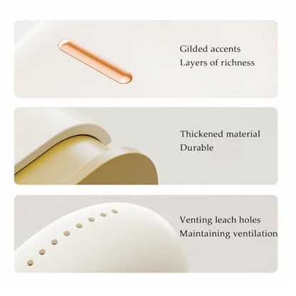 Dental Retainer Case, Pull-Out Invisible Mouthguard Case, Portable Denture Cleaning Organizer with Vent Holes (Cream) - color: Cream