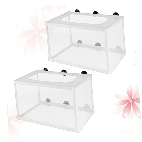Happyyami 2pcs Fish Breeder Net Cups for Efficient Fish Hatchery Aquarium Isolation Mesh for Breeding and Protecting