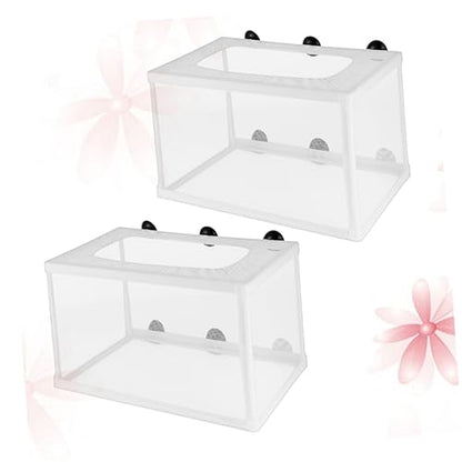 Happyyami 2pcs Fish Breeder Net Cups for Efficient Fish Hatchery Aquarium Isolation Mesh for Breeding and Protecting