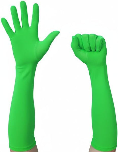 Chromakey Green Screen Gloves with Hood Invisible Effects Background for Green Screen Photography Photo Video (Tight x1Pair,Hood x1)