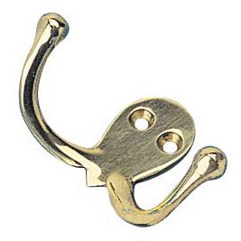 Sea-Dog Brass Double Coat Hook, 671515-1