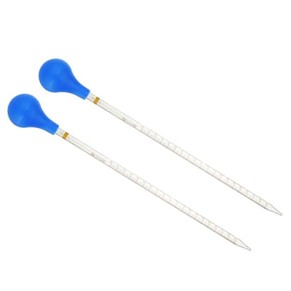 PATIKIL Graduated Dropper Pipettes Kit, 2pcs 20ml Borosilicate Glass Pipette with Rubber Cap for Transfer Liquid for Lab, Chemistry, Clear