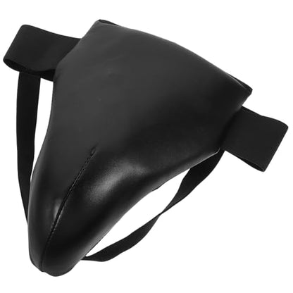 Professional Groin Protector Wear Resistant PU for Boxing Training Black