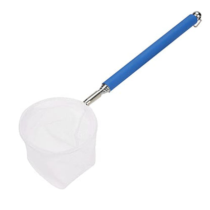 Yosoo Adjustable Mini Fishing Net Aquarium Shrimp Net Fish 20-57.5cm Expandable Pole with Metal Hook for Small Fish Shrimp and Tank - color: Blue, size: Rotary screen