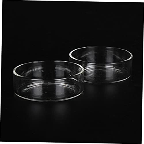 SUPVOX 3pcs Round Crystal Shrimp Feeding Bowl Delicate Glass Dish for Shrimp Tanks Multi-Purpose Feeder for Fish and Reptiles Decorative Pet Food Bowl - size: Size 1