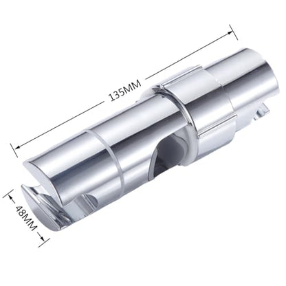Shower Head Holder for Slide Bar 16-27mm Double Slot Adjustable Hand Shower Bracket for Slide Bar Slider Clamp Bathroom Replacement 360 Degree Rotating Bidet Sprayer Holder, ABS Chrome