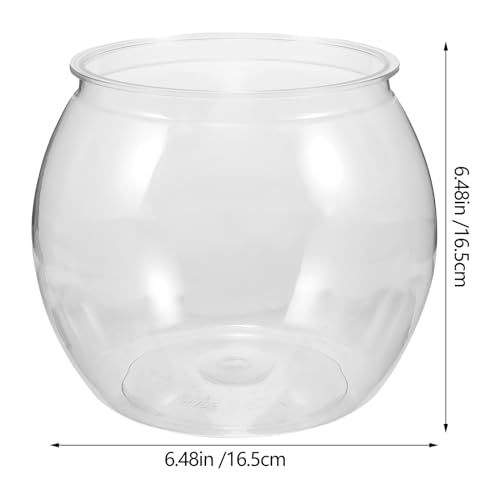 balacoo Transparent Plastic Fish Bowl Round Aquarium Tank for Goldfish Turtles Small Reptiles Home Office Decor Easy to Clean Durable