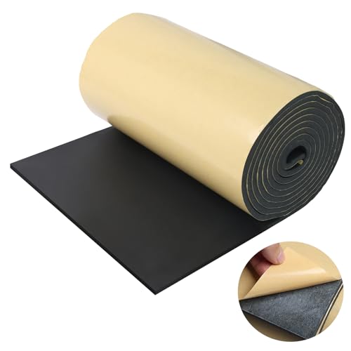 Eunice Sponge Neoprene Foam Sheet with Adhesive, 12 in x 118 in x 1/2 in Foam Rubber Roll Cut to Multiple Dimensions, High Density Rubber Padding for Shock Pad, DIY, Crafts - size: 12 in x 118 in x 1/2 in