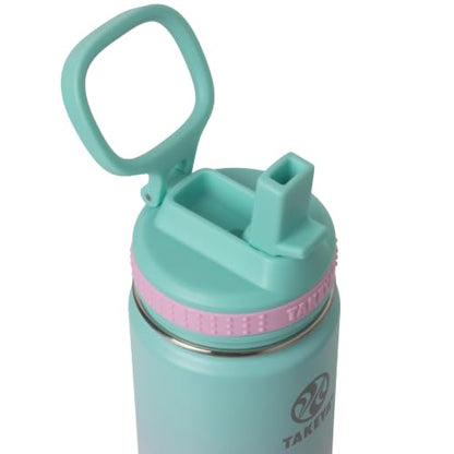 Takeya 18 oz Actives Stainless Steel Water Bottle with Straw Lid – Leakproof, Double-Wall Insulated, Keeps Drinks Cold 24 hrs/Hot 12 hrs, BPA-Free, Powder-Coated, Gym & Travel, Ombre Dream - color: Ombre Dream, size: 18 Ounces