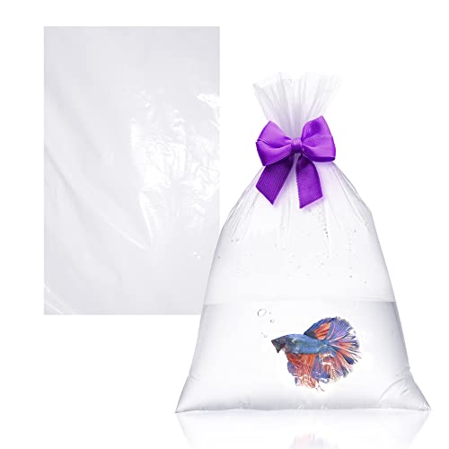 Clear Plastic Fish Bags, 10 x 24 Inch, 2 Mil Poly Bags, Pack of 1000, Unprinted Clear Poly Bag for Aquarium Species Transfer and Transport - style: 10" X 24" / 2 Mil / 1000 Pack