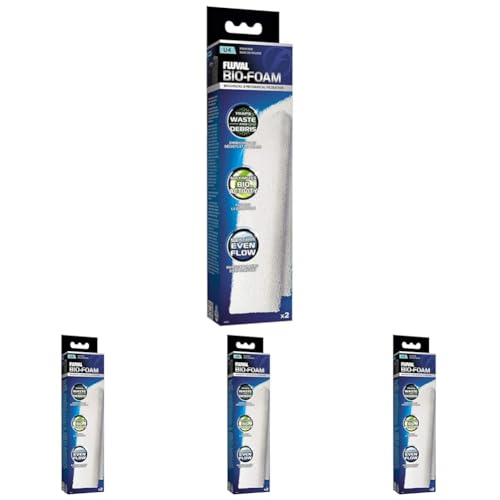 Fluval U4 Bio-Foam Pad, Replacement Underwater Aquarium Filter Media, A488 (Pack of 4) - size: U4 (Pack of 4)