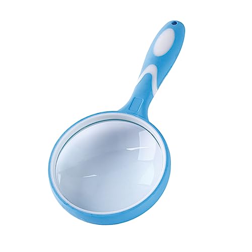 COLLBATH Boys and Girls' Reading Magnifier Handheld Magnifier Handle Design Durable 2X Magnification for Exploration - color: Blue