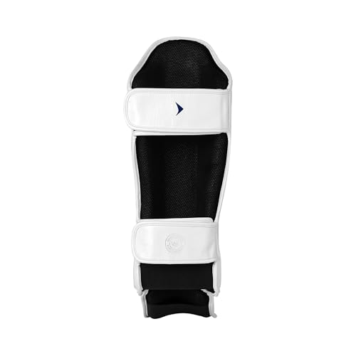Lancer Leather Shin Guards Instep for Muay Thai - color: White, size: Medium