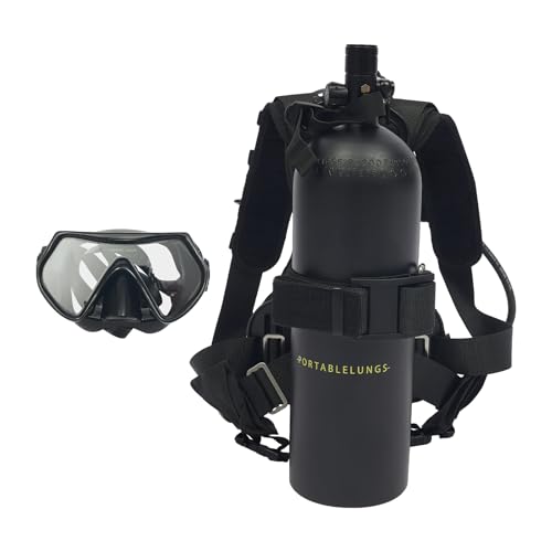4L Scuba Tank Kit 3000PSI with Yoke to 8mm Inflation Adapter, 6061 Aviation Aluminum Portable Diving Tank Equipment with Backpack & Diving Mask for Underwater Recreation Snorkeling Backup