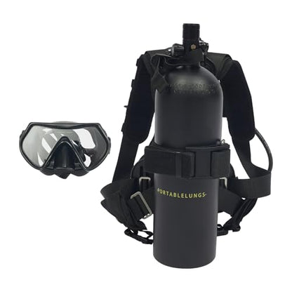 4L Scuba Tank Kit 3000PSI with Yoke to 8mm Inflation Adapter, 6061 Aviation Aluminum Portable Diving Tank Equipment with Backpack & Diving Mask for Underwater Recreation Snorkeling Backup