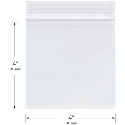 Plymor 4" x 4" (Pack of 500), 4 Mil Heavy Duty Zipper Reclosable Plastic Bags - size: 4" x 4" (500 Count)
