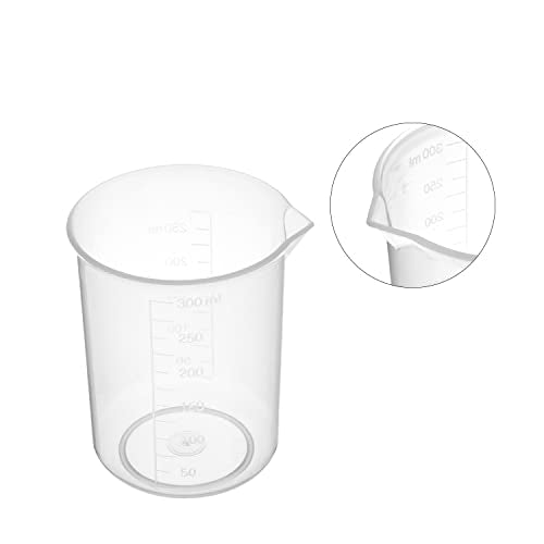 Othmro Measuring Cup 250ml Plastic Graduated Beaker Transparent for Lab Kitchen Liquids 2pcs - color: 250ml 2Pcs
