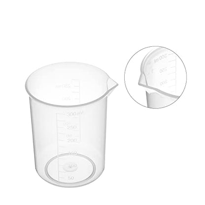 Othmro Measuring Cup 250ml Plastic Graduated Beaker Transparent for Lab Kitchen Liquids 2pcs - color: 250ml 2Pcs