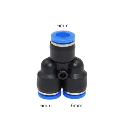 6mm OD Y splitter Push to connect Fittings,push to connect air fittings, air line push connectors (10 Pcs)