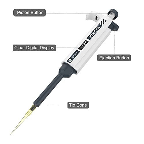 Micropipette 10-100ul Manual Adjustable Single Channel Pipettes High Accurate Lab Pipettes with 600pcs Pipette Tips