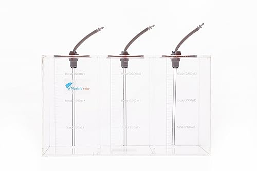 Marine Acrylic Liquid Storage Bucket with Dispensing Pump and Automatic Refill System Storage Container (3 Rooms, 7.5L/2.1G, 2.5L/0.7G Per Room)