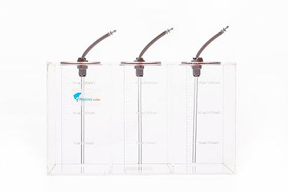 Marine Acrylic Liquid Storage Bucket with Dispensing Pump and Automatic Refill System Storage Container (3 Rooms, 7.5L/2.1G, 2.5L/0.7G Per Room)