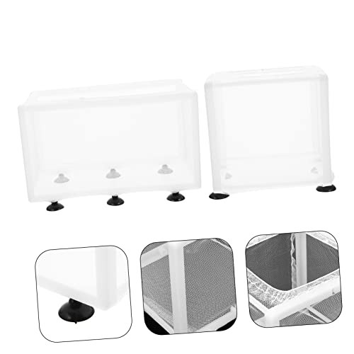 2pcs Boxes Fish Tank Isolation Box Fry Hatching Fish Tanks for Fish Tank Cleaner Incubator Clear Acclimation Brine Shrimp Hatchery Kit Betta Fish Tank Cloth