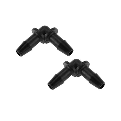 Vacuum Tubing Connector 4.8mm L-Shaped Elbow Black PP 2 Pcs