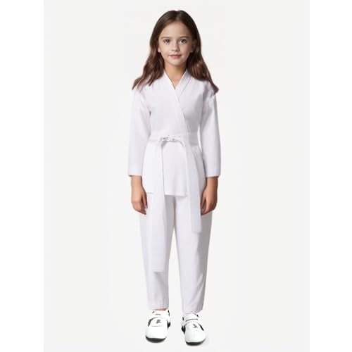 MSMAX Karate Gi for Kids Students Martial Arts Training Uniform with Belt for Judo and Karate Taekwondo Jiu Jitsu - size: 4