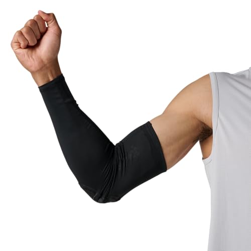 McDavid HEX Shooter Arm Sleeve Single Padded Compression Sleeve Basketball Football Sports Protection - color: Viz Black, size: Small