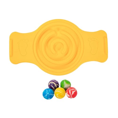 Balance Board Labyrinth Disks Sensory Training Anti-Slip Pedals Wobble Stability Board Strength Training for Kids Skiing Fitness - color: Yellow