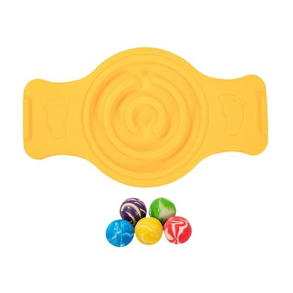 Balance Board Labyrinth Disks Sensory Training Anti-Slip Pedals Wobble Stability Board Strength Training for Kids Skiing Fitness - color: Yellow