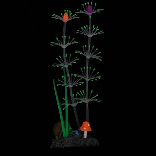 Abaodam Fluorescent Silicone Aquarium Plant Realistic Vivid Water Grass Simulation Fish Tank Landscape Decor Green Artificial Underwater Plant for Aquarium Accessories