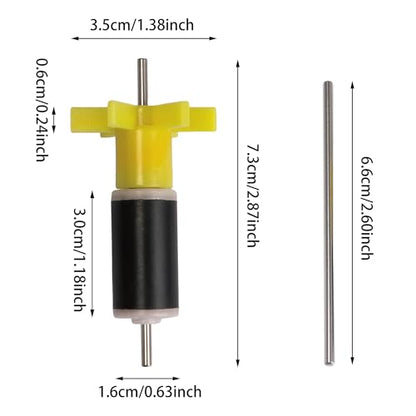 Submersible Pump Impeller Rotor Yellow 16mm Replacement Parts with Shaft Pack of 2