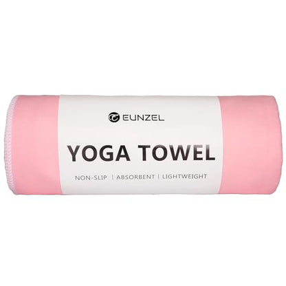 Eunzel Hot Yoga Mat Towel, Ultra-Absorbent Microfiber 72" x 26.5" - color: Pink/ White