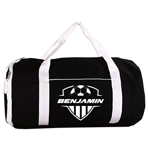Personalized Sport/Gym Roll Duffel Bag - Soccer Black 18" - color: Black, style: Soccer