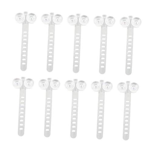 10 Pieces Aquarium Cable Ties Adjustable Suction Cup Holders Airline Tubing Managing Tools TRP Material Easy Installation Suitable for Fish Tank, White