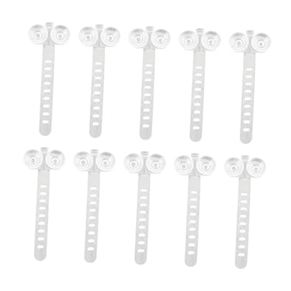 10 Pieces Aquarium Cable Ties Adjustable Suction Cup Holders Airline Tubing Managing Tools TRP Material Easy Installation Suitable for Fish Tank, White