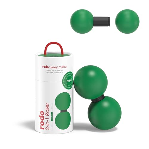 2-in-1 Medium Peanut & Lacrosse Ball Roller | Deep Tissue Massage Tool for Fascia, Plantar Fasciitis, Hips & Back | Mobility & Recovery Roller | Compact, Travel-Friendly, Pilates & Therapy Ready - color: Green