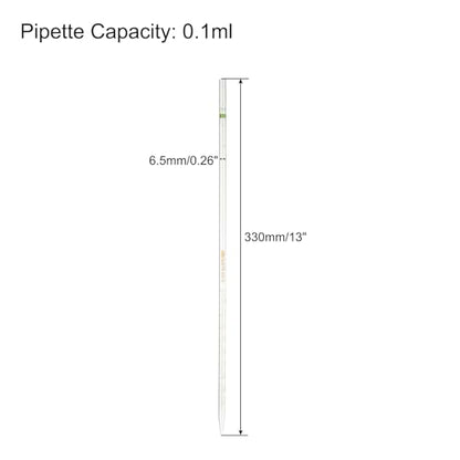 PATIKIL Graduated Dropper Pipettes 4 Pcs 0.1ml Reusable Borosilicate Glass Pipette for Transfer Liquid for Laboratory, Chemistry, Clear - size: 0.1ml