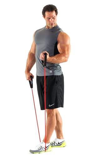 Black Mountain Products Resistance Band Set Six Bands Included - Door Anchor Workout Guide Carrying Bag Tone Build Muscle