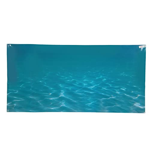 Aquarium Background, Terrarium Background Fish Tank Background PVC Self Adhesive 3D Sea Pattern Aquarium Poster Fish Tank Background Sticker for Fish Tank Decoration (61 * 30CM)