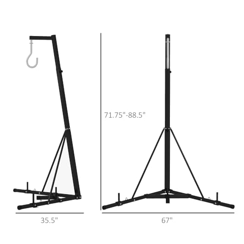 Heavy Duty Steel Punching Bag Stand with Adjustable Height and Foldable Design for Home Gym Use