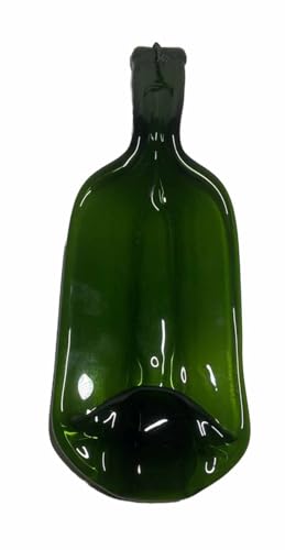 Moss Green Wine Bottle Stick Incense Burner Candle Holder or Serving Platter