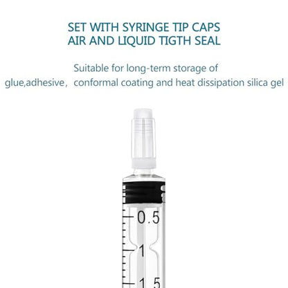 24 Pack 3ml Syringe with Cap and Luer Slip Tip, Sterile Syringe Individually Packaged for Labs, Liquid Measuring, Feeding Pets,Oil or Glue Applicator - style: C 3ml
