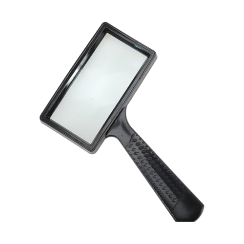 Generic 1 Pcs Magnifier Square Lens Magnifier with Handle 10X Plastic Glass Black 16x10.5x1.7cm
